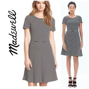 Madewell Gallerist Black & White Striped Knit Dress M